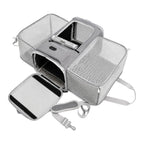 Expandable Double-Sided Pet Carrier Bag Breathable Travel Tote for Cats and Small Dogs