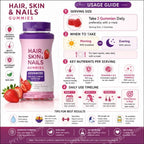 Biotin 6000mcg Strawberry Hair Skin and Nails Gummies 80 Count