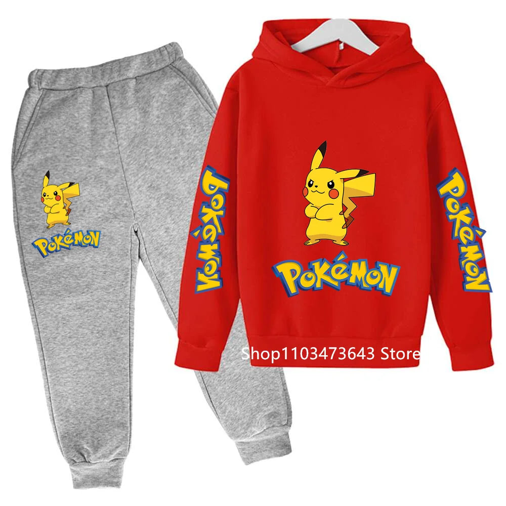 Kids' Cartoon Hoodie Sweatshirt Pants Two-Piece Set