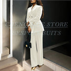Women's Double Breasted Velvet Blazer Pants Suit