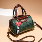Women's Crocodile Pattern Crossbody Shoulder Boston Bag