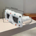 Women's Trendy Furry Rhinestone Square Oversized Sunglasses