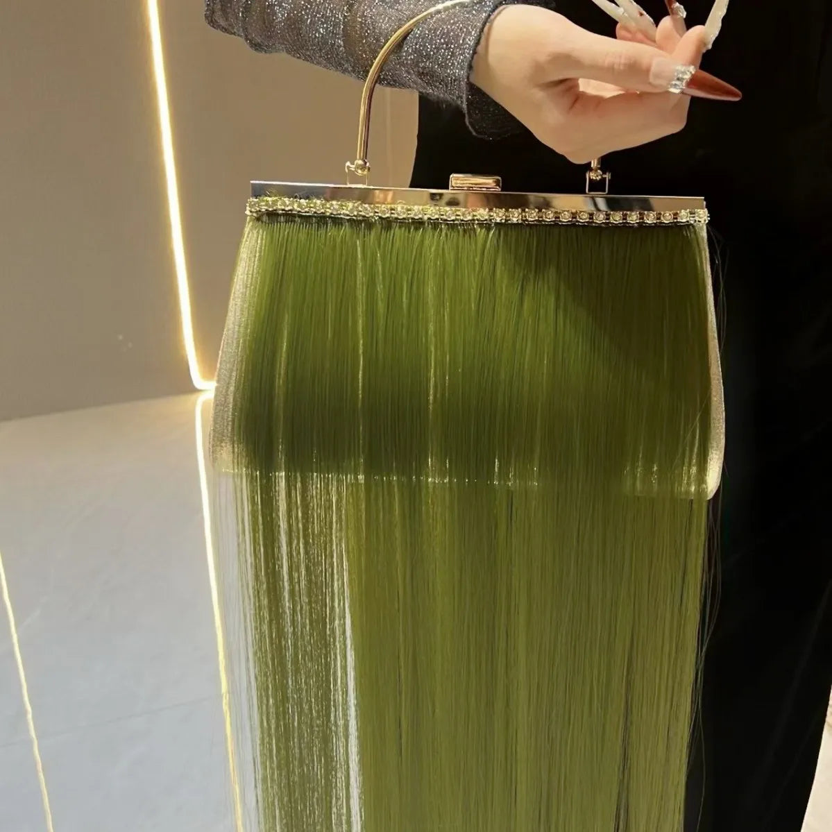 Women's Pleated Shell Pattern Clutch Shoulder Handbag