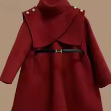 Girls' Knit Woolen Ball Gown Winter Coat