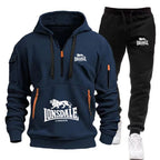 Men's Casual Hooded Sweatshirt and Sports Pants Tracksuit Set