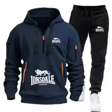 Men's Casual Hooded Sweatshirt and Sports Pants Tracksuit Set