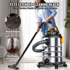 Stainless Steel Wet and Dry Shop Vacuum Cleaner with Suction 1200W