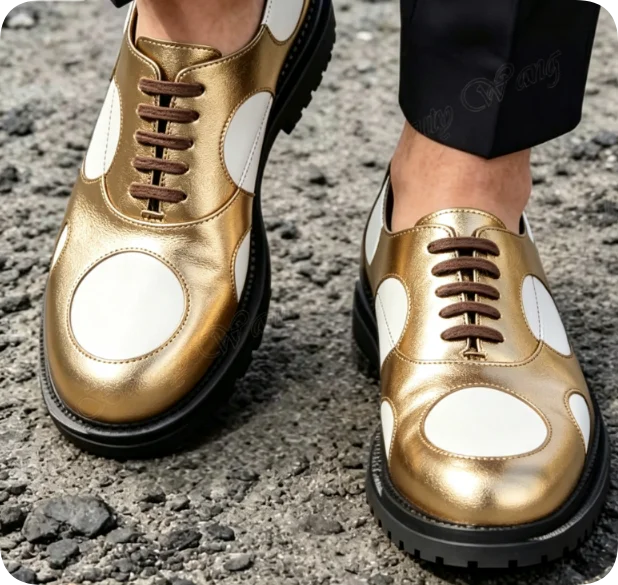 Men's Lace-Up Round Toe High Heel Boots