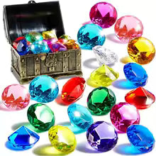 16 Big Colorful Diamond Pool Toys with Pirate Treasure Chest for Kids