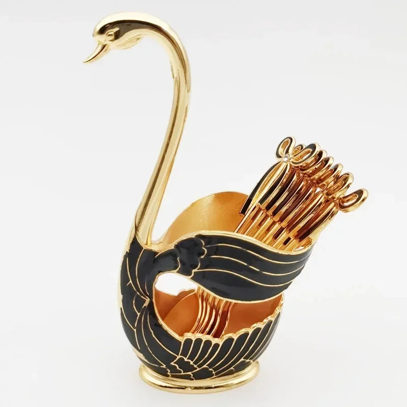 Swan Tableware Holder and Stainless Steel Utensil Stand