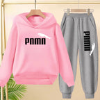 Kids' Letter Printed Hoodie Pants Two-Piece Set