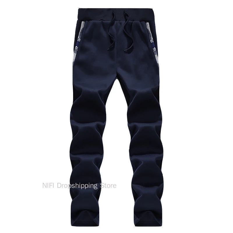 Men's Casual Fleece Zip Hooded Jacket and Pants Set