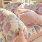 Warm Velvet Cartoon Duvet Cover and Plush Bedding Set