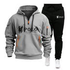 Men's Casual Warm Hoodie and Pants Two Piece Tracksuit Set