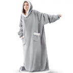Unisex Oversized Long Flannel Blanket Hoodie Sweatshirt