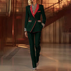 Women's Leopard Print Two-Piece Suit Set