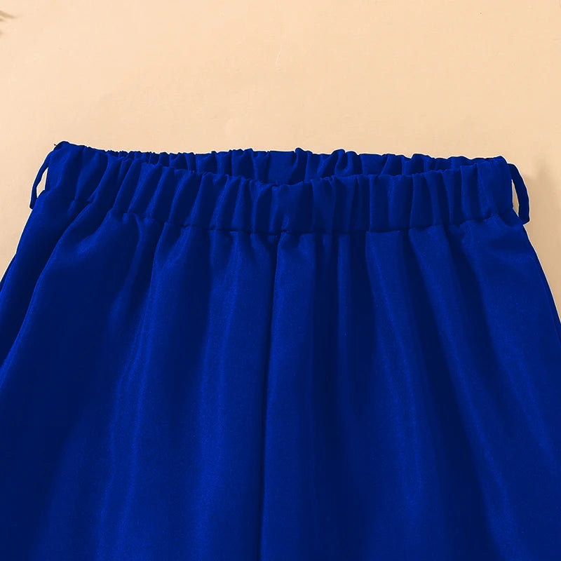 Girls' Long Sleeve Shirt Wide Leg Pants Two-Piece Set CF7037