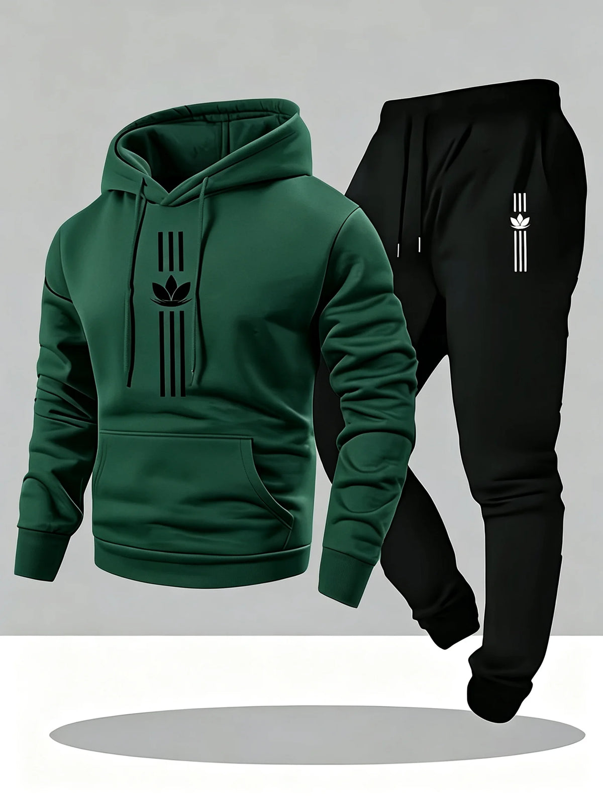 Men's Casual Hoodie and Sweatpants Two Piece Tracksuit Set