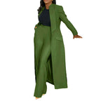 Women's Longline Blazer Wide Leg Pants Set