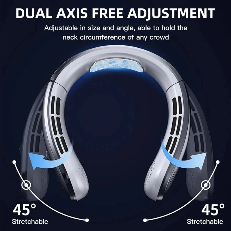 Portable Bladeless Hanging Neck Fan with LED Digital Display