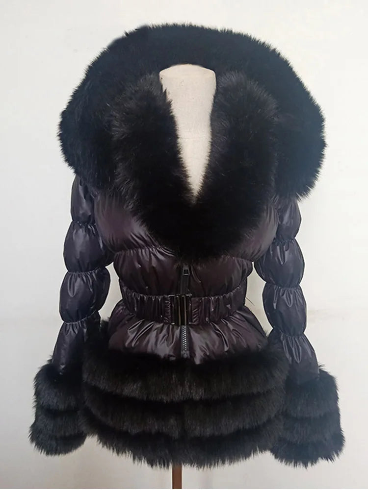 Women's Thick Warm Hooded Faux Fur Coat Y333