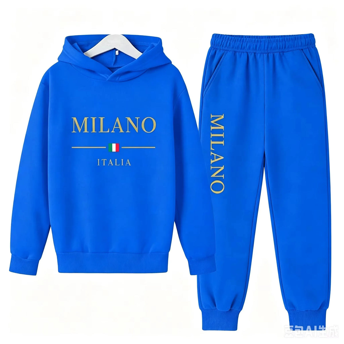 Kids' Letter Printed Hooded Jacket Pants Two-Piece Set