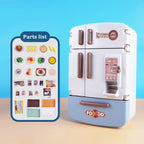 Kids' 1:12 Miniature Double Door Refrigerator Toy with Kitchen Accessories
