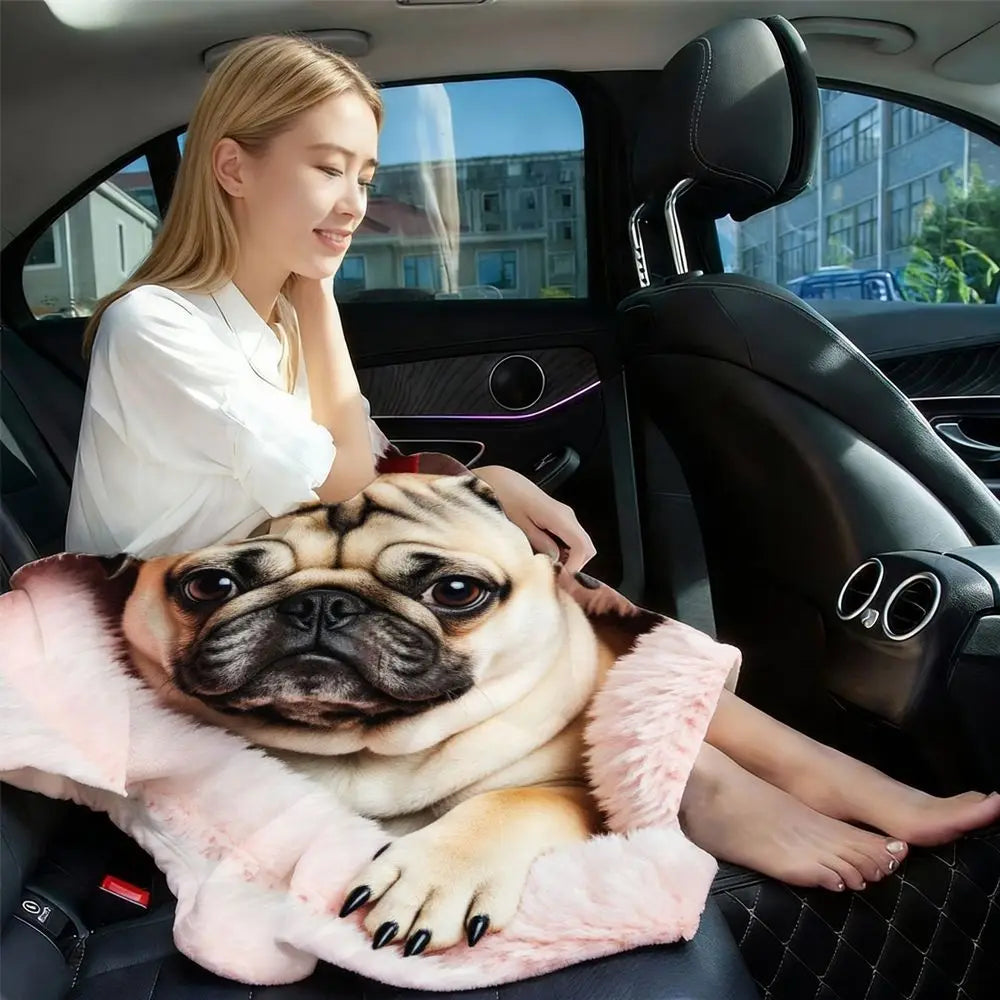Pug Dog Flannel Blanket and Decorative Couch Throw