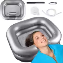 Inflatable Hair Wash Basin with Pillow for Bedridden Home Care