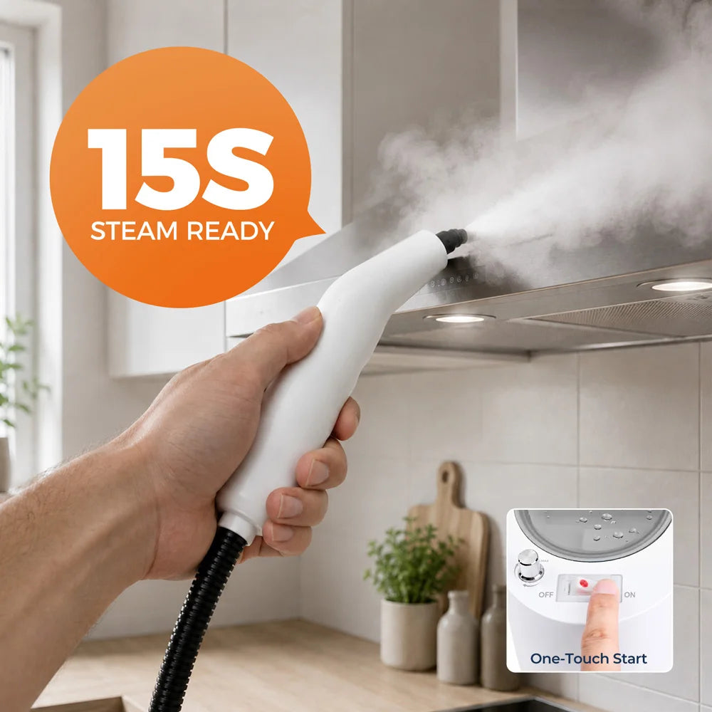 Portable Handheld High Pressure Steam Cleaner with Multi-Surface Accessories 1200W
