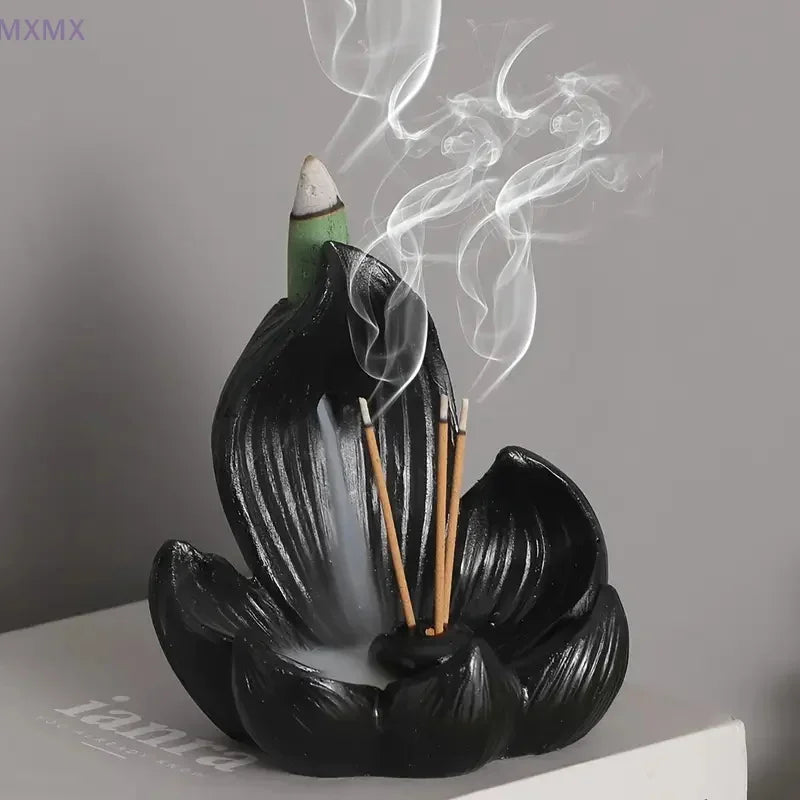 Resin Lotus Incense Burner Plate and Desktop Tabletop Ornament