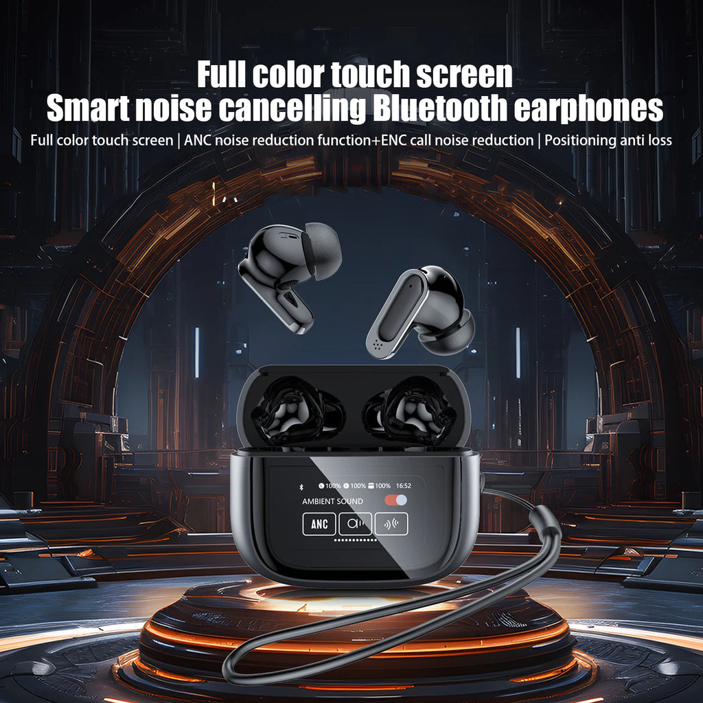 TWS Wireless Bluetooth 5.4 In Ear Earbuds Touch Screen ANC V11