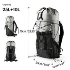 Ultralight Camping and Hiking Backpack with Expandable Top