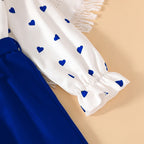 Girls' Long Sleeve Shirt Wide Leg Pants Two-Piece Set CF7037