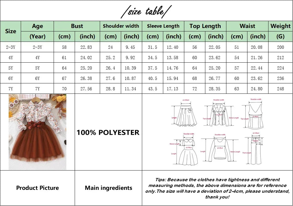 Girls' Long Sleeve Gauze Belt Casual Dress