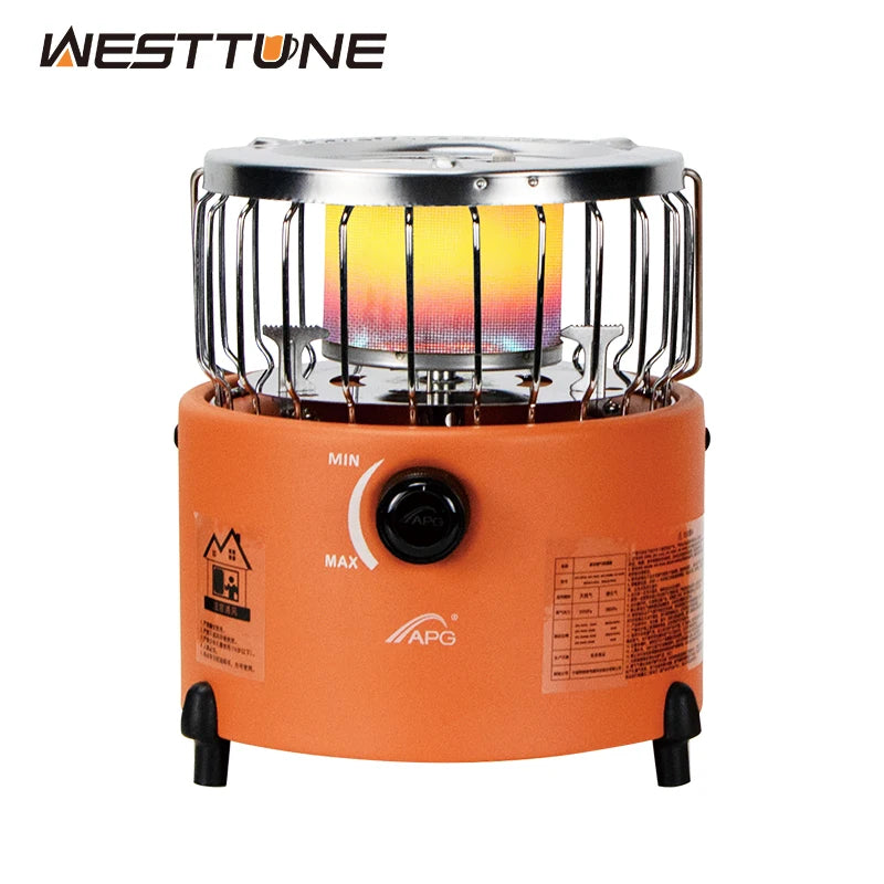 Portable 2-in-1 Camping Gas Stove and Heater with Adjustable Damper