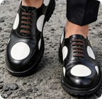 Men's Lace-Up Round Toe High Heel Boots