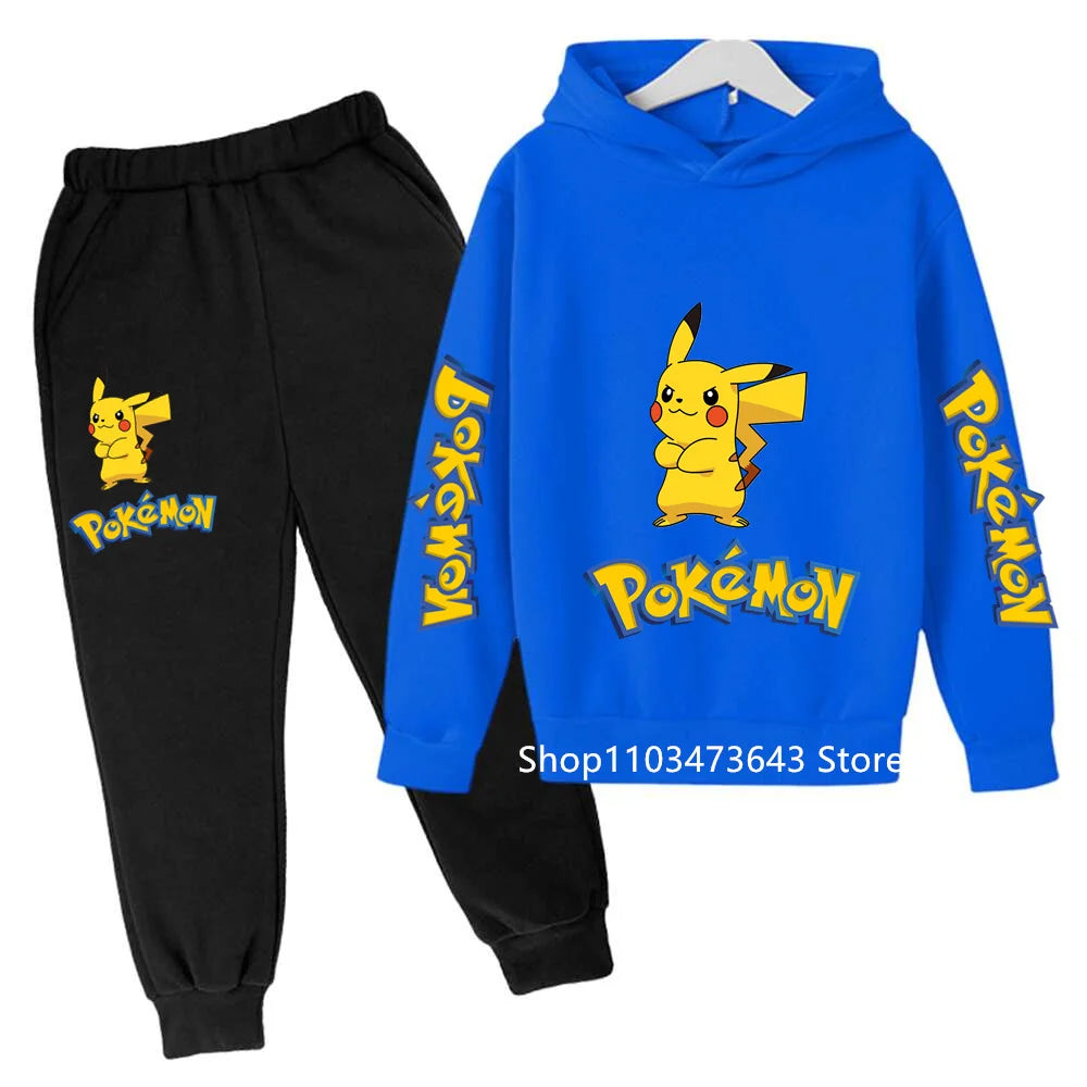 Kids' Cartoon Hoodie Sweatshirt Pants Two-Piece Set