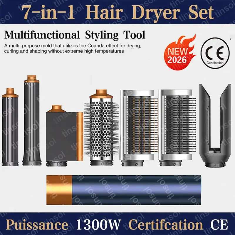 7-in-1 Multi-Function Hair Dryer and Styling Comb Brush Set