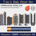 7-in-1 Multi-Function Hair Dryer and Styling Comb Brush Set
