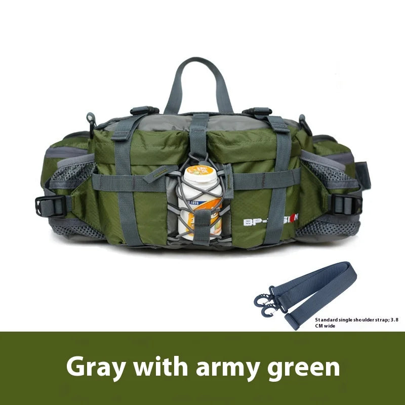 Waterproof Hiking Waist Bag with Reflective Strip and 1.3-Gallon Capacity