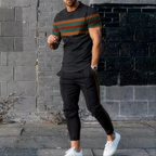 Men's 3D Print Round Neck T-Shirt and Shorts Set
