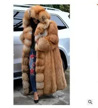 Women's Thick Warm Hooded Faux Fur Coat