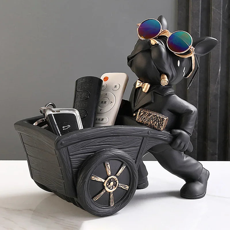 Dog Statue Resin Storage Box and Tabletop Ornament