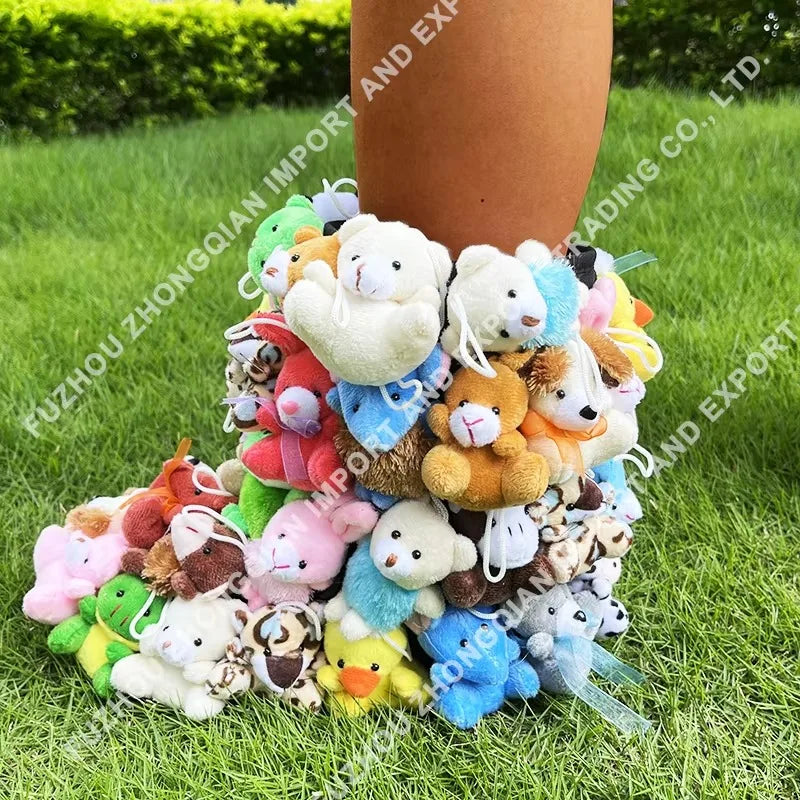Plush Teddy Bear Snow Boots Unisex Ankle Length