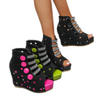 Women's Ultra High Heel Platform Wedge Sandals Open Toe