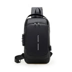 Unisex Anti-Theft Waterproof USB Charging Crossbody Chest Sling Backpack