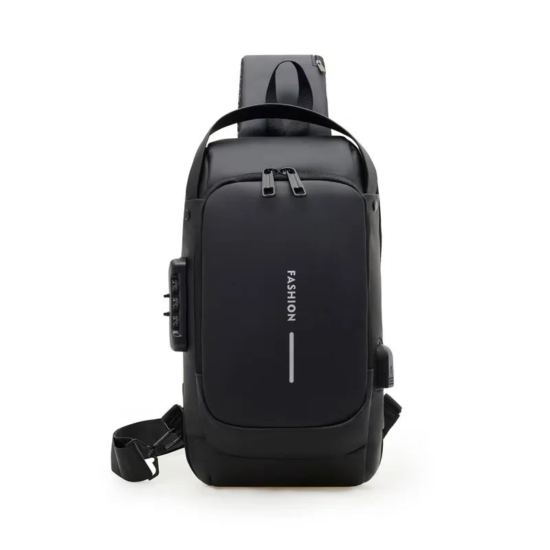 Unisex Anti-Theft Waterproof USB Charging Crossbody Chest Sling Backpack