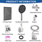 Stainless Steel Rain Shower Head and Handheld Spray Combo