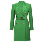 Women's Double Breasted Belted Blazer Dress